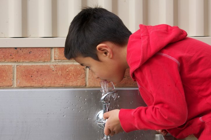 boy drinking water