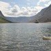 Arctic, Shore Line, boat, dog swimming,
