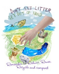 Reduce Reuse Recycle beach clean up
