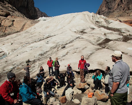 Students on ice glaciology seminar Glaciology Seminar, Arctic, Greenland, Students on Ice