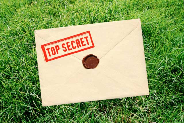 top secret grass, top secret envelope