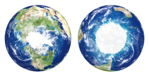 globe arctic and antarctica