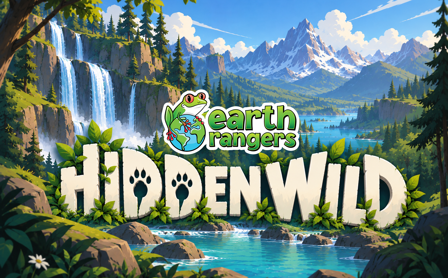 Illustrated forest paths and wildlife landscape in the Hidden Wild