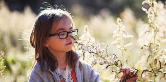 A little nudge out the front door Girl Enjoying Nature