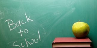 7 Back-to-School Tips for a Greener Year back to school, chalk board, apple, books