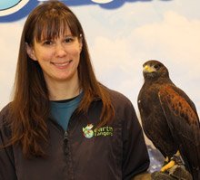 Laura and Linus Laura Linus harris hawk animal trainer