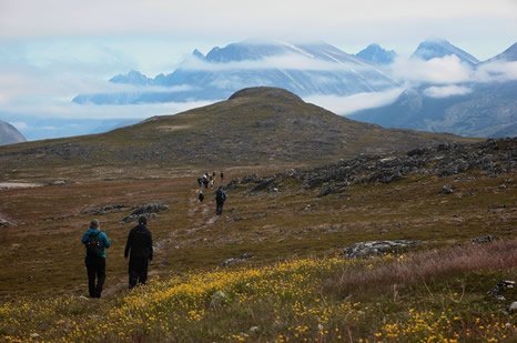 Students on Ice hike to the hot springs Students on Ice, youth, Arctic, hike, hot springs, Unatoq, Island