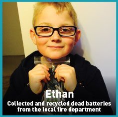 Ethan recycled batteries