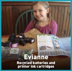 Evianne recycled batteries