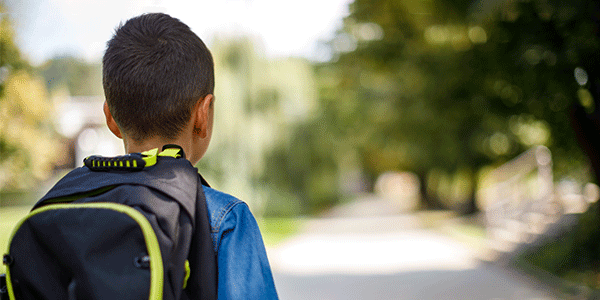 Kid walking to school