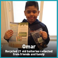 Omar recycled batteries