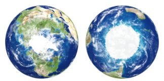 globe arctic and antarctica